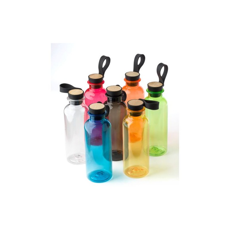 Gourde Éco-responsable 500 ml en rPET et Bambou - Laia Matières : bambou Couleurs : bleu cobalt goodies personnalisé en stock