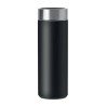 Gourde isotherme double paroi en bambou personnalisée - BATUMI Matières : acier inoxydable Couleurs : noir personnalisable avec 