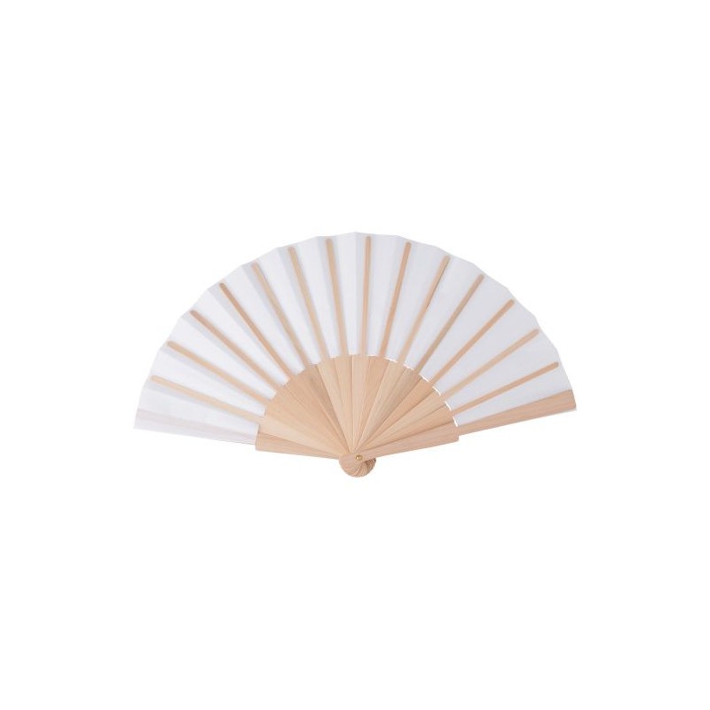 Éventail  en bois et rPET dans une boîte cadeau kraft Rosanne personnalisable avec votre logo