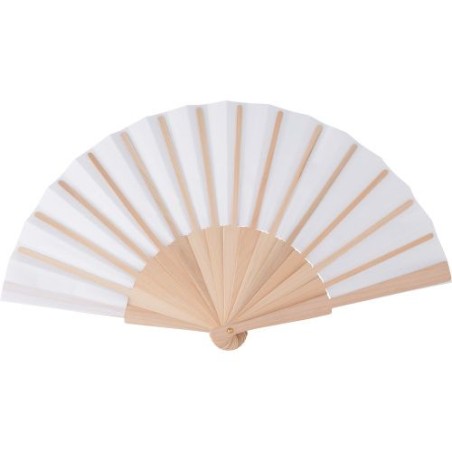 Éventail  en bois et rPET dans une boîte cadeau kraft Rosanne personnalisable avec votre logo
