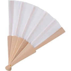 Éventail  en bois et rPET dans une boîte cadeau kraft Rosanne goodies publicitaire événementiel