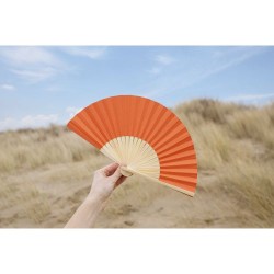Éventail publicitaire en bambou et papier Elio cadeau collaborateur premium