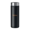 Gourde isotherme double paroi en bambou personnalisée - BATUMI Matières : acier inoxydable Couleurs : noir marquage laser ultra 
