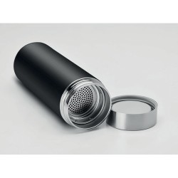 Gourde isotherme double paroi en bambou personnalisée - BATUMI Matières : acier inoxydable Couleurs : noir livraison express 24h