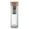 Gourde isotherme personnalisée en verre double paroi 400ml Batumi Matières : borosilicate Couleurs : transparent