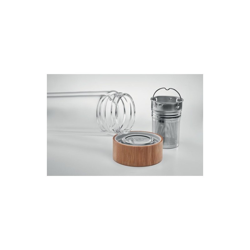 Gourde isotherme personnalisée en verre double paroi 400ml Batumi Matières : borosilicate Couleurs : transparent cadeau entrepri