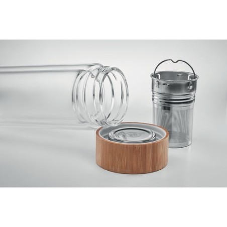 Gourde isotherme personnalisée en verre double paroi 400ml Batumi Matières : borosilicate Couleurs : transparent cadeau entrepri