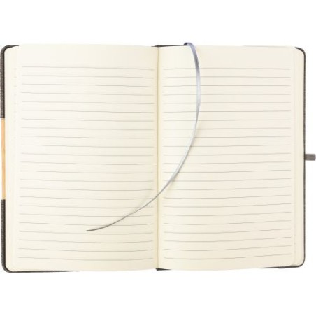 Carnet A5  en rPET personnalisé - Pratique et pas cher Ernst Matières : bambou Couleurs : gris objet publicitaire robuste