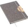 Carnet A5  en rPET personnalisé - Pratique et pas cher Ernst Matières : bambou Couleurs : gris cadeau affaires élégant