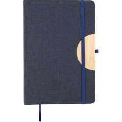 Carnet A5  en rPET personnalisé - Pratique et pas cher Ernst Matières : bambou Couleurs : bleu cadeau entreprise pas cher
