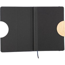 Carnet A5  en rPET personnalisé - Pratique et pas cher Ernst Matières : bambou Couleurs : bleu personnalisation rapide en France