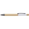 Stylo bille  et personnalisable en bambou - Cesar Matières : aluminium Couleurs : blanc