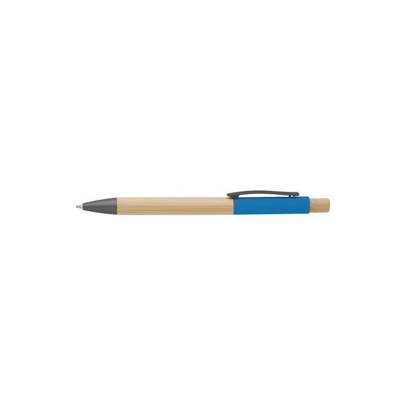 Stylo bille  et personnalisable en bambou - Cesar Matières : aluminium Couleurs : blanc objet publicitaire robuste