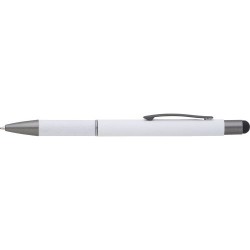 Stylo bille personnalisable et pratique en aluminium - Jeet Matières : aluminium Couleurs : blanc personnalisable avec votre log