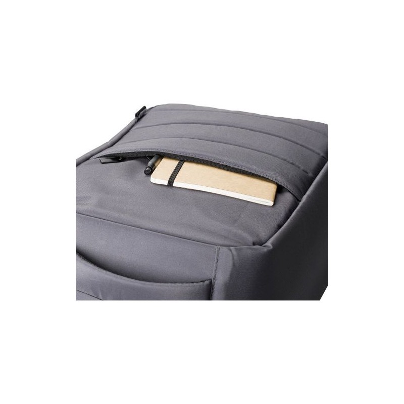 Sac à dos  porte-ordinateur en polyester rPET personnalisé Calliope Matières : nylon Couleurs : bleu marquage laser ultra précis
