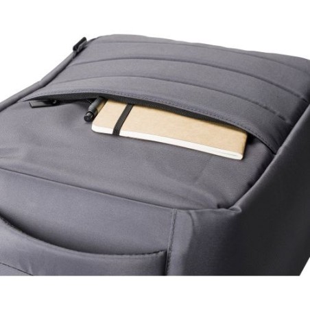 Sac à dos  porte-ordinateur en polyester rPET personnalisé Calliope Matières : nylon Couleurs : bleu marquage laser ultra précis