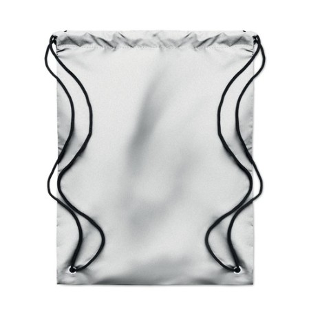 Sac Cordelette Réfléchissant Personnalisé - Idéal pour le Sport SHOOP Matières : PET Couleurs : argenté personnalisable avec vot