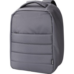 Sac à dos  porte-ordinateur en polyester rPET personnalisé Calliope Matières : nylon Couleurs : gris marquage laser ultra précis