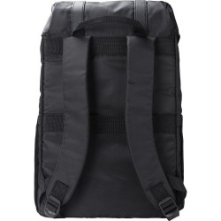Sac à dos  en polyester rPET avec rabat Marlowe Matières : cuir Couleurs : noir cadeau entreprise pas cher