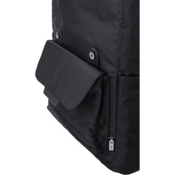 Sac à dos  en polyester rPET avec rabat Marlowe Matières : cuir Couleurs : noir impression haute définition