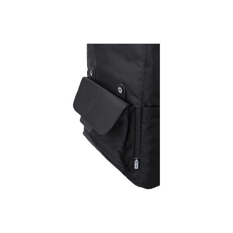 Sac à dos  en polyester rPET avec rabat Marlowe Matières : cuir Couleurs : noir impression haute définition