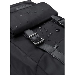 Sac à dos  en polyester rPET avec rabat Marlowe Matières : cuir Couleurs : noir objet promotionnel éco-responsable