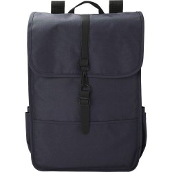 Sac à dos  en polyester rPET avec rabat - Lyric Matières : métal Couleurs : bleu