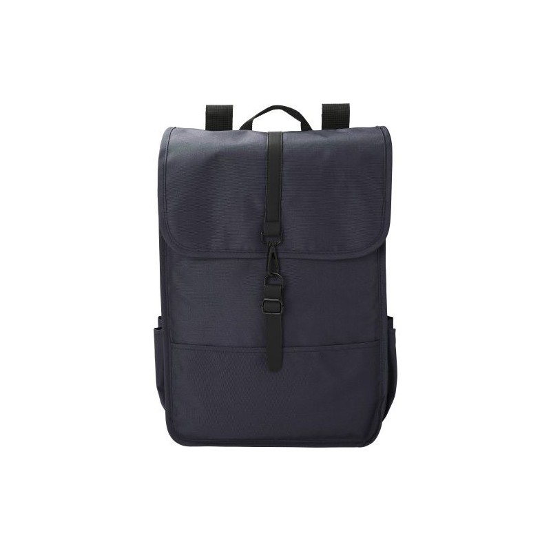 Sac à dos  en polyester rPET avec rabat - Lyric Matières : métal Couleurs : bleu