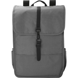 Sac à dos  en polyester rPET avec rabat - Lyric Matières : métal Couleurs : gris cadeau entreprise pas cher