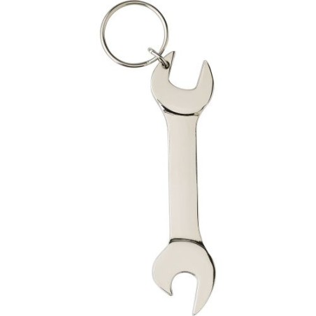Porte-clés métalliques s avec décapsuleur Gideon Matières : alliage de zinc Couleurs : argenté