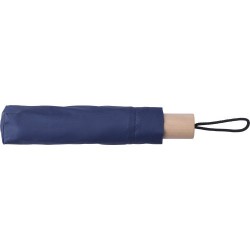 Parapluie pliable personnalisé en polyester - Brooklyn Matières : bois Couleurs : bleu livraison express 24h 48h