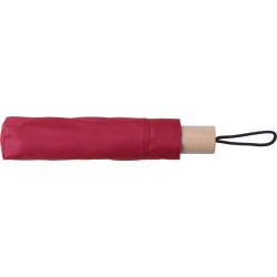 Parapluie pliable personnalisé en polyester - Brooklyn Matières : bois Couleurs : bleu cobalt 2