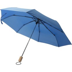Parapluie pliable personnalisé en polyester - Brooklyn Matières : bois Couleurs : rouge goodies entreprise design