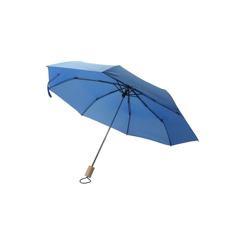 Parapluie pliable personnalisé en polyester - Brooklyn Matières : bois Couleurs : rouge goodies entreprise design