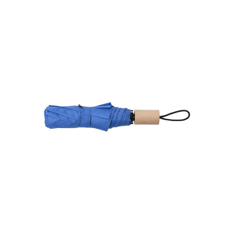 Parapluie pliable personnalisé en polyester - Brooklyn Matières : bois Couleurs : rouge objet promo petit budget