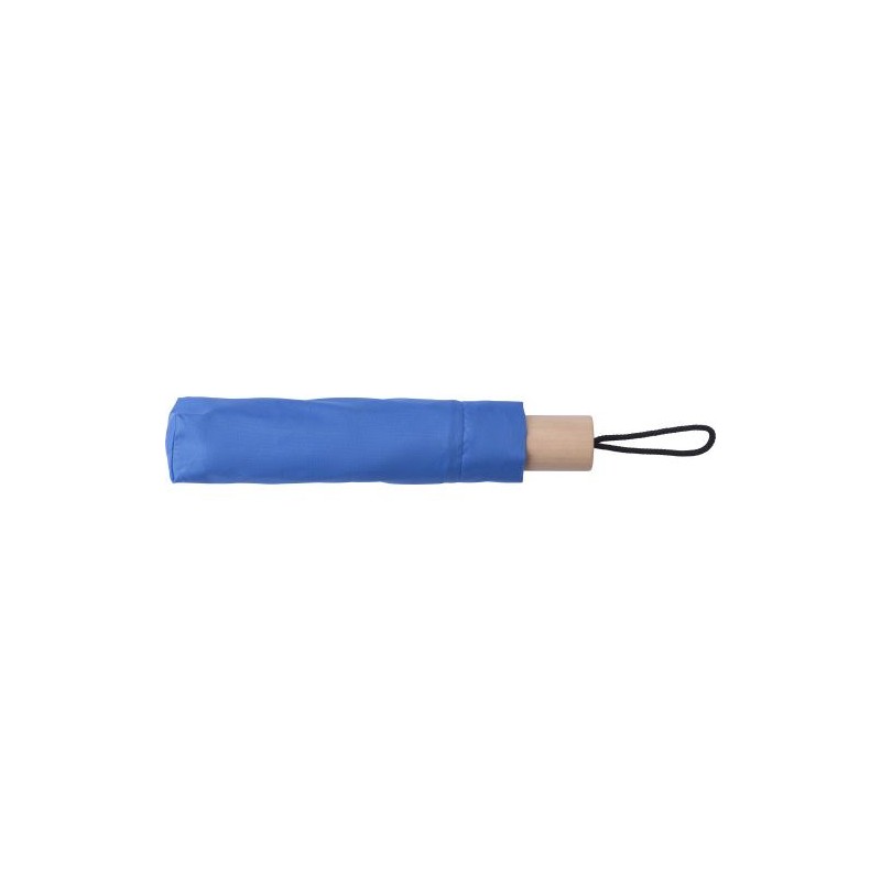 Parapluie pliable personnalisé en polyester - Brooklyn Matières : bois Couleurs : rouge objet promotionnel éco-responsable