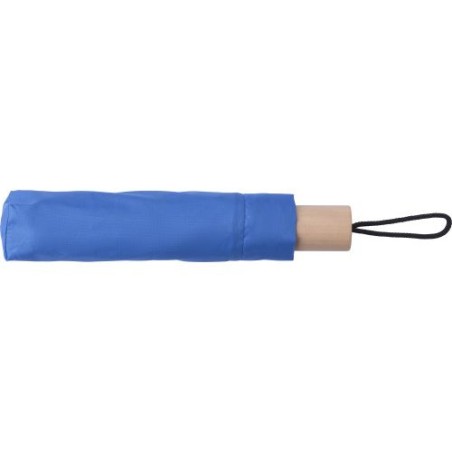 Parapluie pliable personnalisé en polyester - Brooklyn Matières : bois Couleurs : rouge objet promotionnel éco-responsable