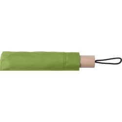 Parapluie pliable personnalisé en polyester - Brooklyn Matières : bois Couleurs : vert clair personnalisable avec votre logo