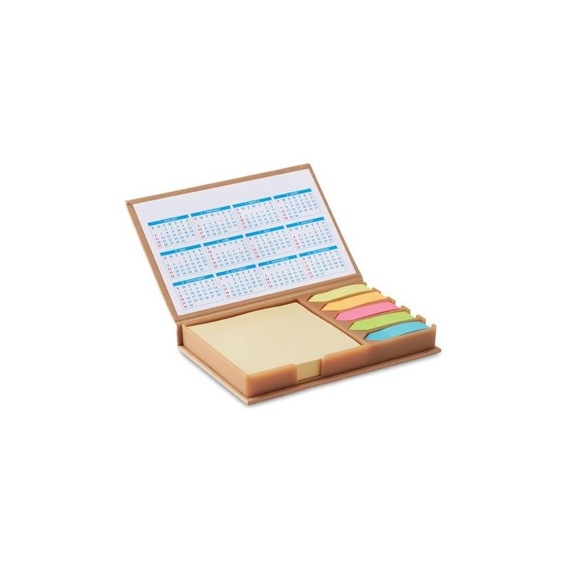 Set de bureau pratique avec calendrier personnalisé MEMOCALENDAR Matières : papier Couleurs : beige