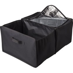 Organiseur pliable isotherme pratique de voiture personnalisé Thatcher Matières : carton Couleurs : noir marquage laser ultra pr