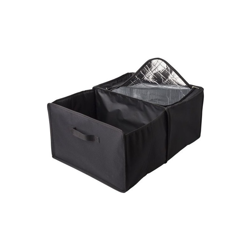 Organiseur pliable isotherme pratique de voiture personnalisé Thatcher Matières : carton Couleurs : noir marquage laser ultra pr