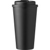 Mug  double paroi en plastique PP de 450 ml - Mackenzie Matières : silicone Couleurs : noir