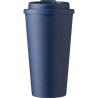 Mug  double paroi en plastique PP de 450 ml - Mackenzie Matières : silicone Couleurs : noir personnalisation rapide en France