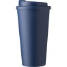 Mug  double paroi en plastique PP de 450 ml - Mackenzie Matières : silicone Couleurs : noir objet promo petit budget