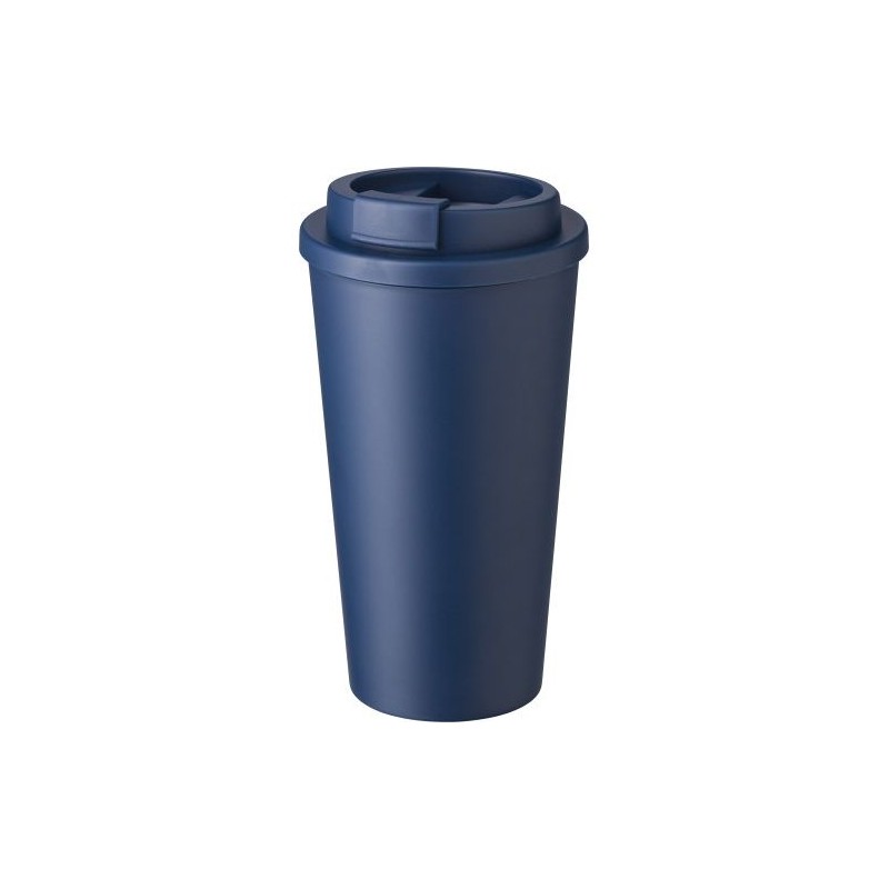 Mug  double paroi en plastique PP de 450 ml - Mackenzie Matières : silicone Couleurs : gris livraison express 24h 48h