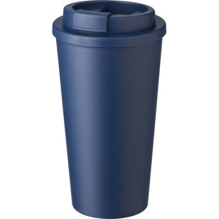Mug  double paroi en plastique PP de 450 ml - Mackenzie Matières : silicone Couleurs : gris livraison express 24h 48h