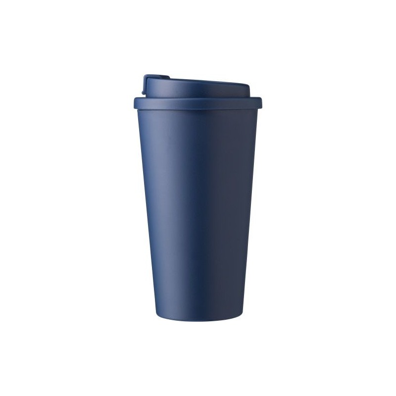 Mug  double paroi en plastique PP de 450 ml - Mackenzie Matières : silicone Couleurs : gris personnalisation sur mesure