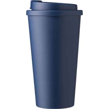 Mug  double paroi en plastique PP de 450 ml - Mackenzie Matières : silicone Couleurs : gris personnalisation sur mesure