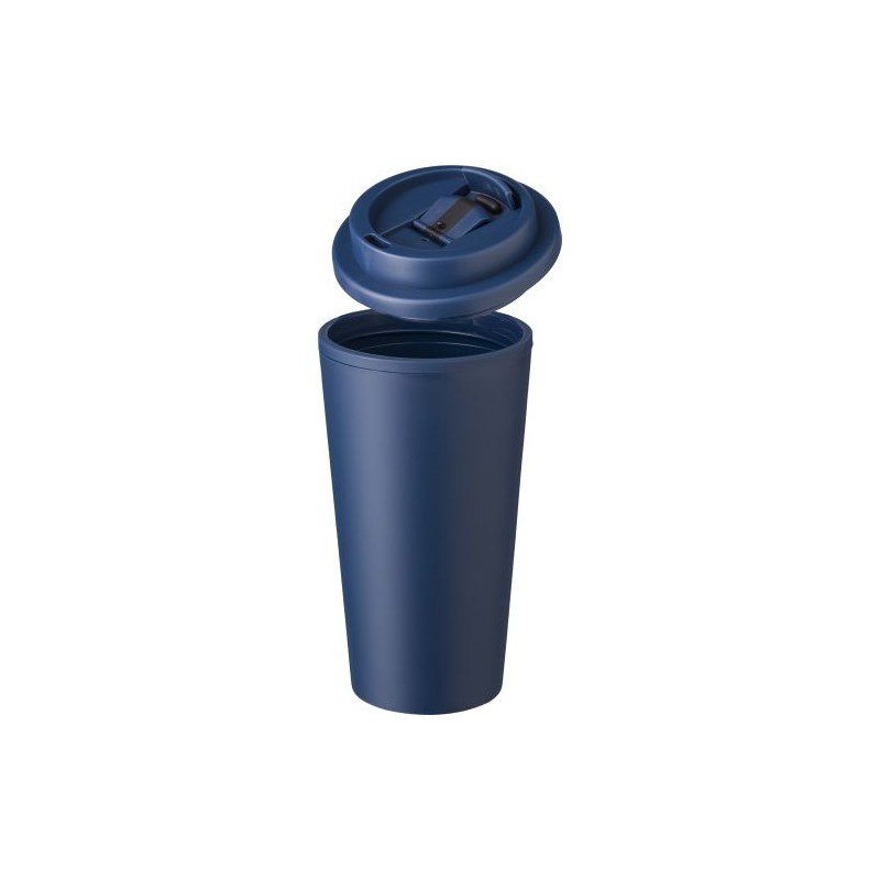 Mug  double paroi en plastique PP de 450 ml - Mackenzie Matières : silicone Couleurs : gris goodies publicitaire durable