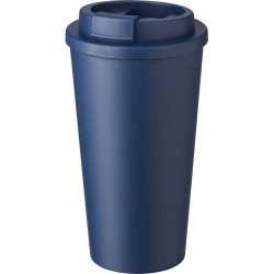 Mug  double paroi en plastique PP de 450 ml - Mackenzie Matières : silicone Couleurs : beige impression haute définition